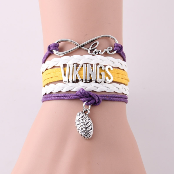 Infinity Love Minnesota Vikings bracelet NFL Sport rope leather football  team Charm bracelet & bangles for women men jewelry