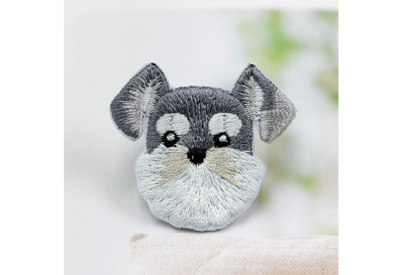 DOG IRON-ON EMBROIDERED PATCH SCHNAUZER 