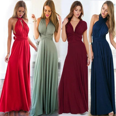 bandage dress, long dress, Dress, V-neck