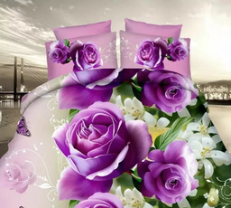 roseprint, kingsizesheet, purple, Rose