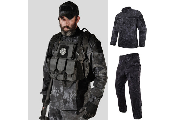 Tactical Blue Moss camo Uniform MPR-71camouflage suit Airsoft uniform with  hood 