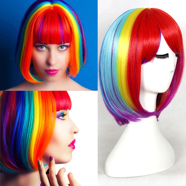 cheap rainbow wigs