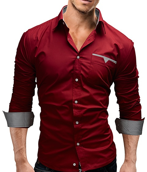 New Fashion Camisa Masculina Brand Clothing Men Shirt Casual Long ...