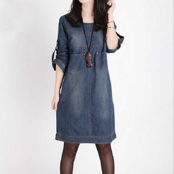 Autumn And Winter Puls Size Casual Womens Dress Demin Skirk Replay Long Sleeve Loose One Piece Dress Wish Autumn And Winter Puls Size Casual Womens Dress Demin Skirk Replay Long Sleeve Loose One Piece Dress Wish