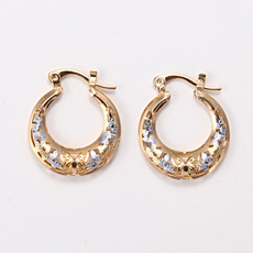 yellow gold, gold plated earrings, gold, 14kYellow