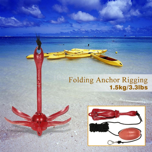 Kayak Anchor System 1.5kg/3.3lbs Folding Anchor Rigging System Kit