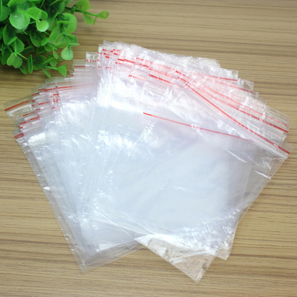 100pcs Clear Plastic Resealable Packing Storage Seal Bags Zip Lock Poly Bags 