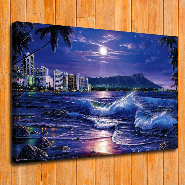 Christian Riese Lassen Waikiki Romance HD Print on the Canvas Oil