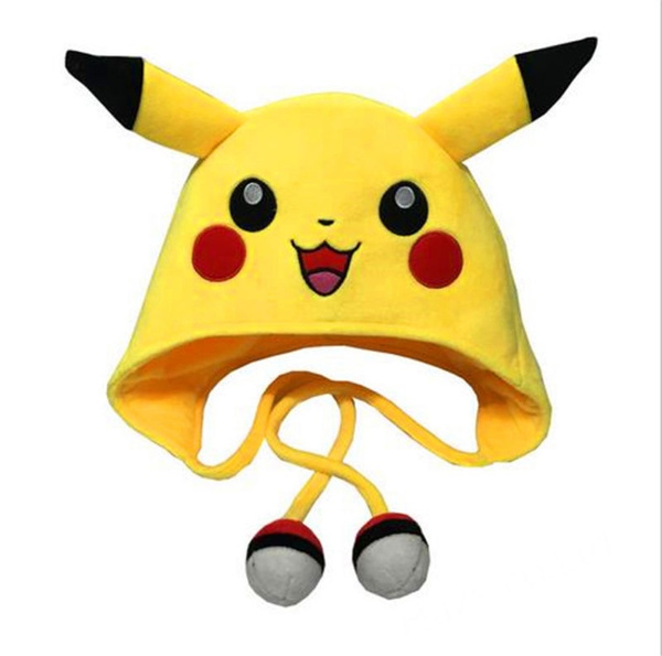 Pokemon Pikachu Hood Hat Women Kids Warm Earmuff Caps
