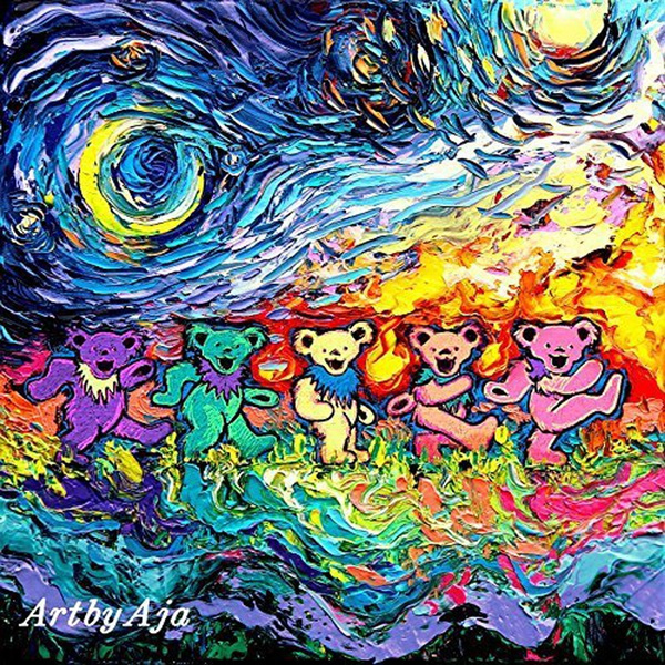 Japanese Anime / Psychedelic Trippy Art Fabric Cloth Rolled Wall Poster  Print -- Size: (8