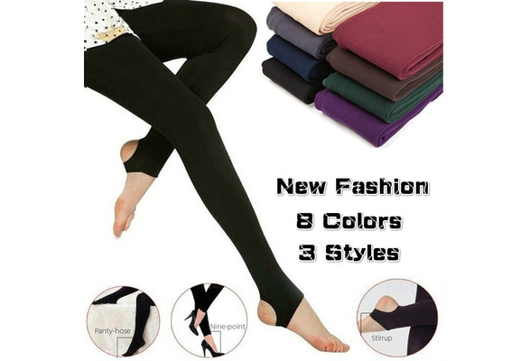 New Brushed Stretch Fleece Lined Thick Tights Warm Winter Pants