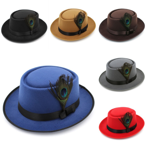 Unisex Men Women Classic Felt Pork Pie 