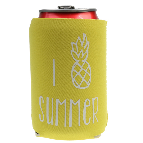 Tropical Summer Pineapple Beer Tin Can Cooler Sleeve Hawaiian Beach Favors 