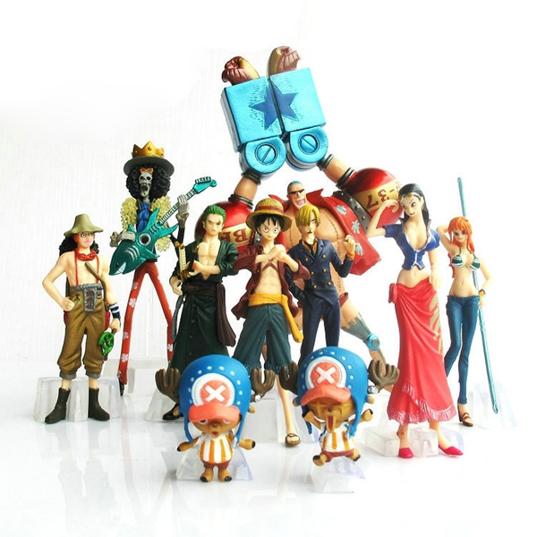 NEW 10Pcs/Set Anime Action Figures One Piece Collection Luffy Nami Roronoa Zoro 