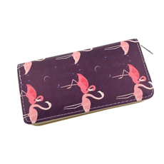 leather wallet, flamingo, leather purse, Animal