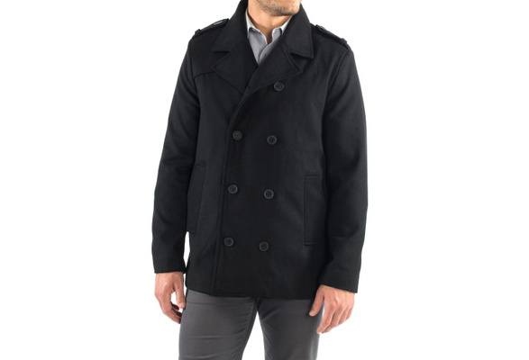 alpine swiss jake mens pea coat wool blend double breasted dress jacket peacoat