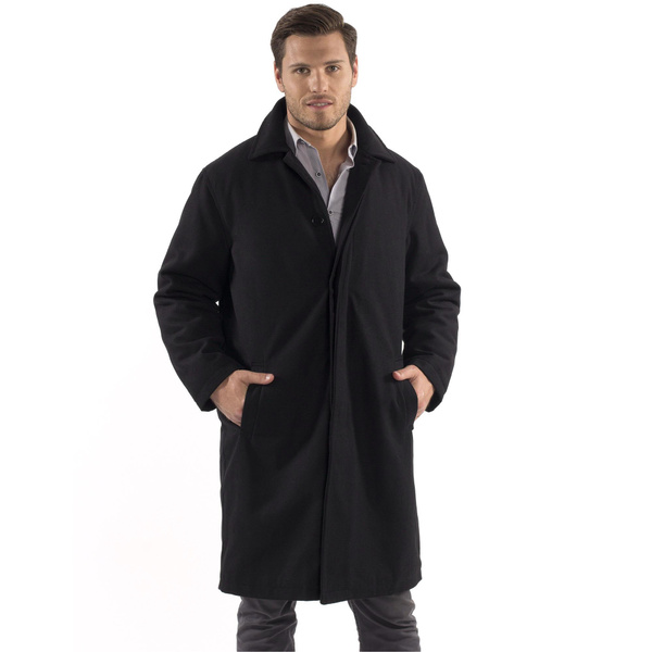 wool three quarter length coat