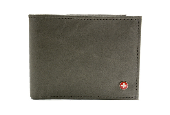 Alpine Swiss Mens Leather Wallet Multi Card Flip ID High Capacity Compact Bifold 