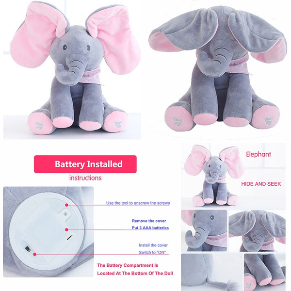 Hide N' Seek Plush Elephant Treat Dispensing Dog Toy