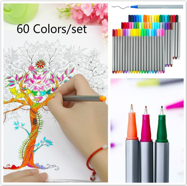  Fineliner Color Pen Set (HUGE SET OF 60 COLORING PENS