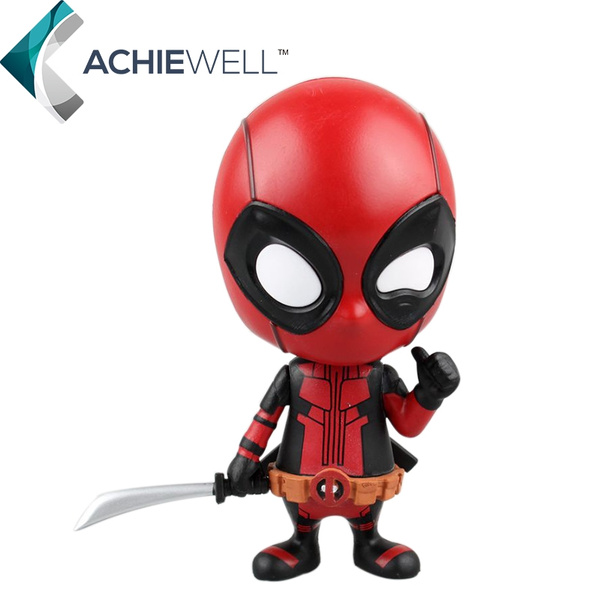 Deadpool Action Figure  Bobble-Head Red  Collectible Model Dolls Toy Deadpool 