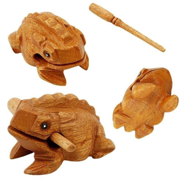 Wooden Toy Frog Wooden Toad Wooden Frog Figurine Amphibian