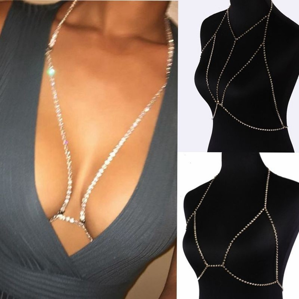 Sexy Women Shiny Crystal Rhinestone Bra Chest Body Chains Bikini Breast  Brassiere Legging Jewelry Fashion Jewelry 11 styles to choose