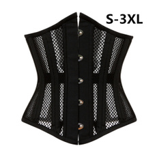 corset top, Steel, Black Corset, steelbonedwaistcincher