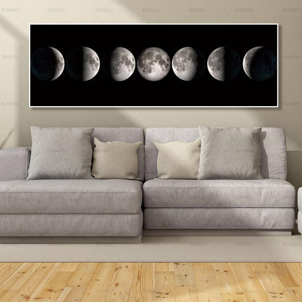 Canvas Painting Pictures For Living Room Moon Phases Elements Art Poster Hanging Paintings No Frame Wall Wish - Moon Wall Art Painting