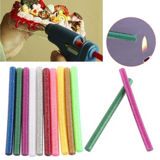YYZ 10pcs 7mm*100mm Mix Color Hot  Glue Stick Adhesive Sticks Kit Craft Attaching DIY Tools