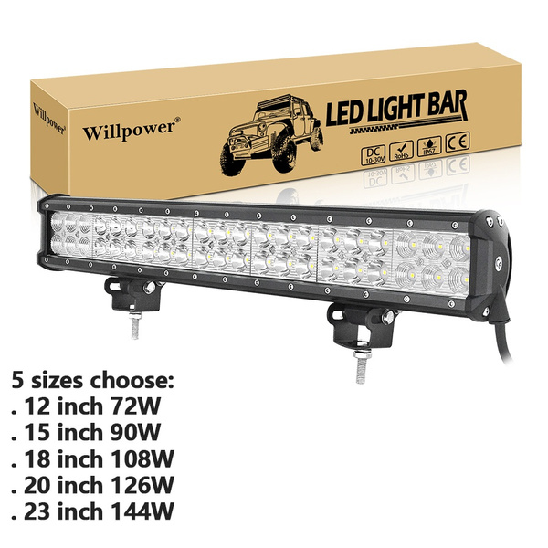 12-44 Zoll 126W 288W LED light Bar Lichtbalken Arbeitsscheinwerfer 12V Offroad