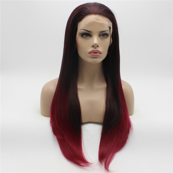 dark red wig lace front