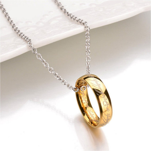 Officially Licensed Lord of the Rings Frodo's One Ring of Power Pendant Chain 