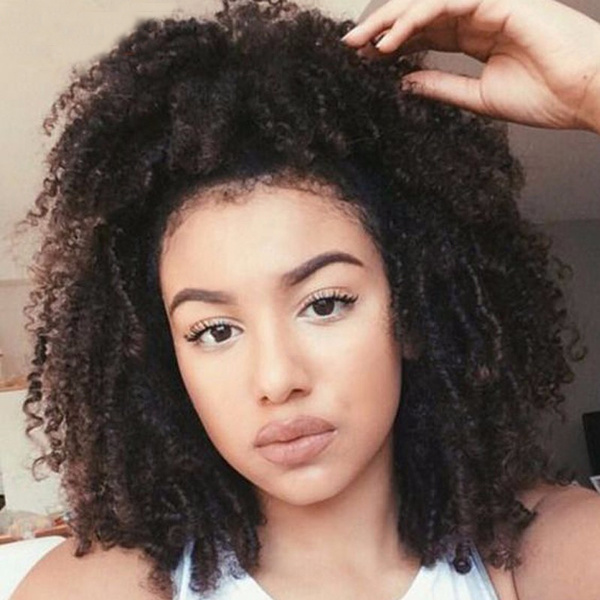 Mongolian Afro Kinky Curly Full Lace Human Hair Wigs 7A Front Lace Wigs 100% Remy Human Hair Lace Front Human Hair Wigs Baby Hair | Wish