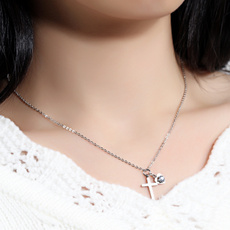 Heart, Cross necklace, religiousjewelry, Stainless Steel