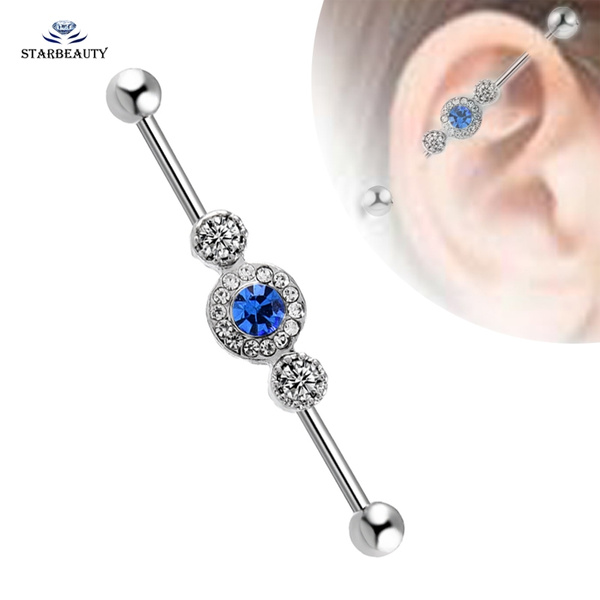 Double Industrial Piercing  Cool ear piercings, Piercing, Piercings