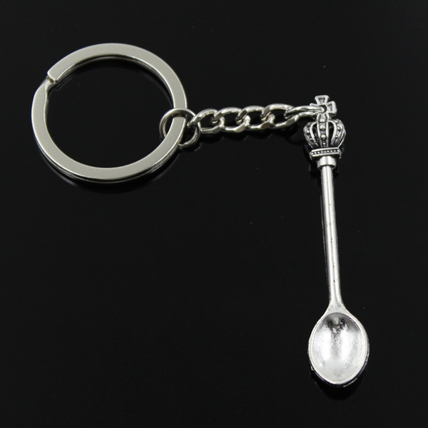 Vintage Style Alice Wonderland Crown Inspired Mini Tea Spoon Snuff Necklace