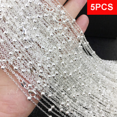 Wholesale 1PCS/5PCS 925 Sterling Silver Ball Oval Chain Necklace 16-30 inches