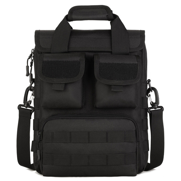 Briefcase Molle Bag Engineer Bag Handbag Military Shoulder Bag Black 