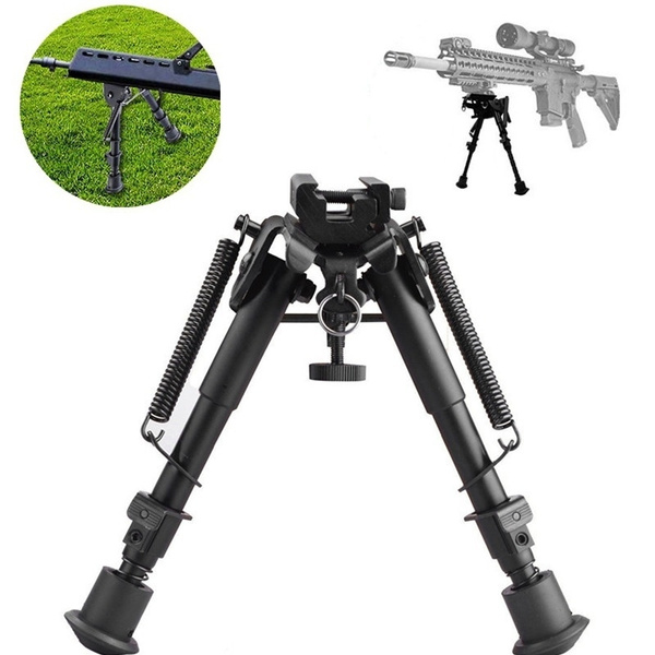 Details about   6" to 9" Hunting Rifle Bipod Adjustable Spring Return Sniper Sling Swivel Mount 