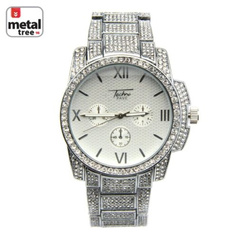 Jewelry, iced, Watch, silver plated