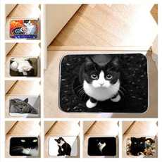 24"X16" Fashion Water-absorb Floor Bath Mat Charming Cats Toilet Room Memory Foam Coral Anti-slip Personalized Doormat