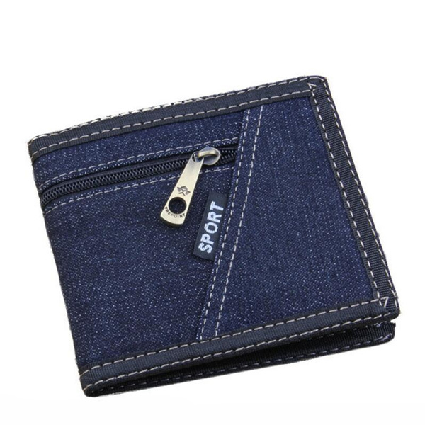 New Arrivals Short Canvas Wallet Denim Jeans Clutch Billfold Wallet Coin  Purse Handmade Credit ID Card Holder Men's Or Women's
