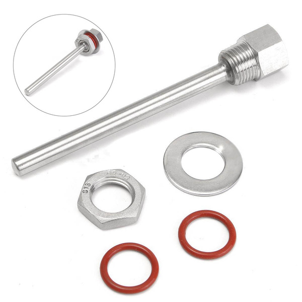 6'' Kettle Thermowell Kit + 1/2'' Install Fastening For Homebrew Beer