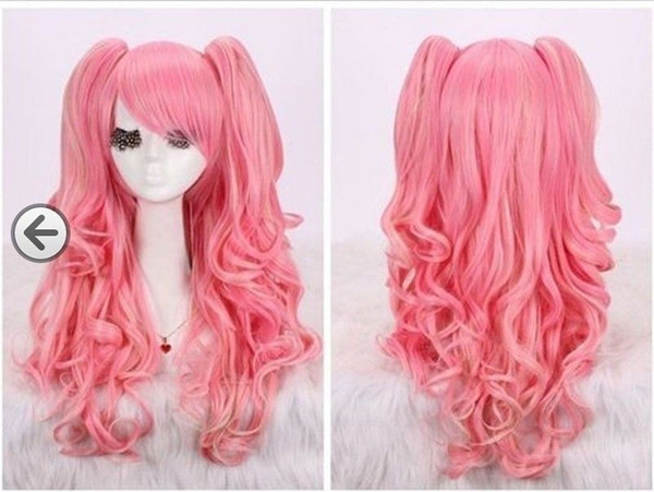 pink pigtail wig