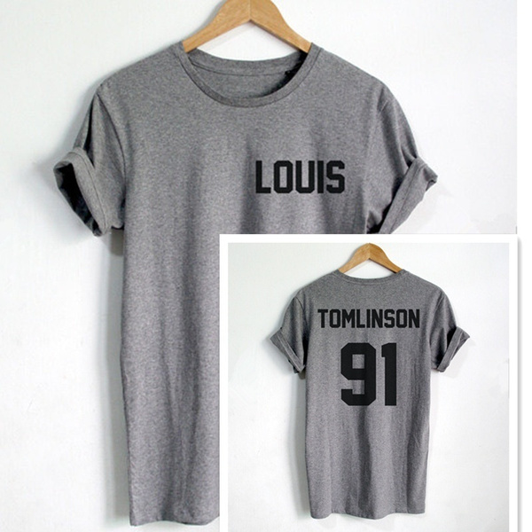 One Direction Louis Tomlinson Shirt Tomlinson 91 back print Womens