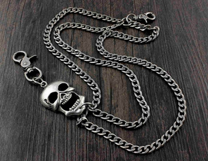 Key Chain, Chain, skull, bikerwalletchain