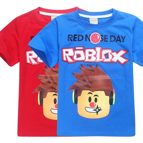 2017 Hot Sell Children S T Shirts Roblox Red Nose Day Boys Short Sleeves Cotton T Shirt Casual Tees For 6 14 Years Old Wish - roblox red nose day boys t shirt