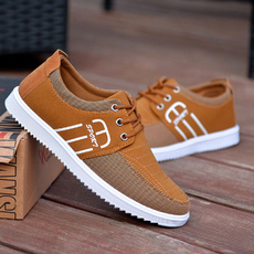 Men's Fashion Lace Up Canvas Sneakers Casual Breathable Flat Shoes