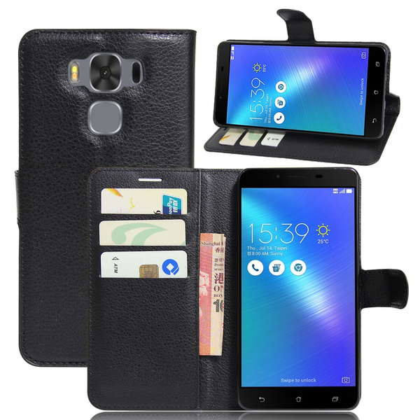 For Asus Zenfone 3 Max Zc553kl Case Leather Flip Back Cover For Asus Zenfone 3 Max Zc553kl 5 5 Inches With Stand And Wallet Wish